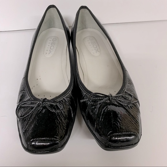 Geox black patent ballet flats